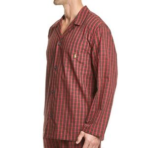 NEW Polo Ralph Lauren Men's LARGE Plaid Sleep Shirt Pajama Top PONY Long Sleeves